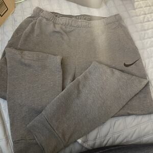Nike Dri-Fit Tie Waist Lt Wt Dk Gray Sweatpants Med Athletic Comfy Lounge